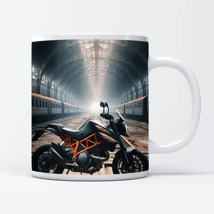 KTM Duke Motorcycle Abandoned Train Station