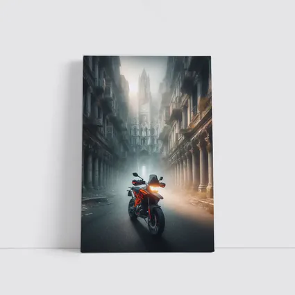 KTM Adventure Motorcycle Misty Gothic City Street
