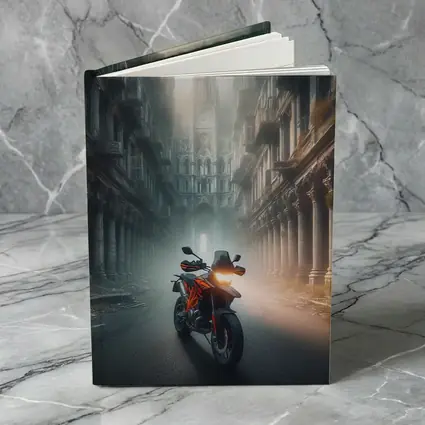 KTM Adventure Motorcycle Misty Gothic City Street