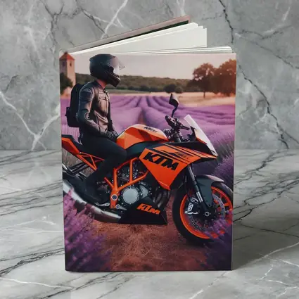 KTM Motorcycle Rider In Lavender Fields