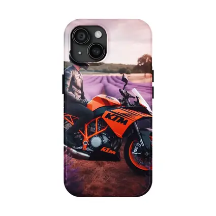 KTM Motorcycle Rider In Lavender Fields