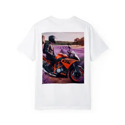KTM Motorcycle Rider In Lavender Fields