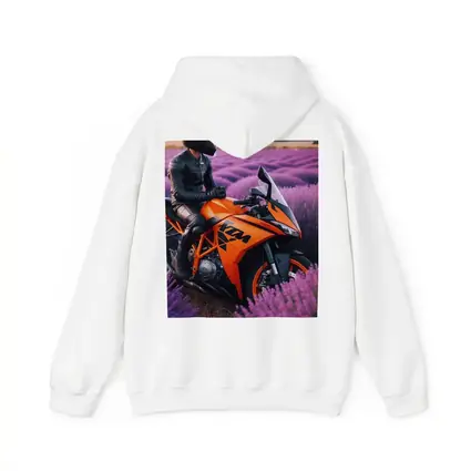 KTM Sport Bike Rider Lavender Field