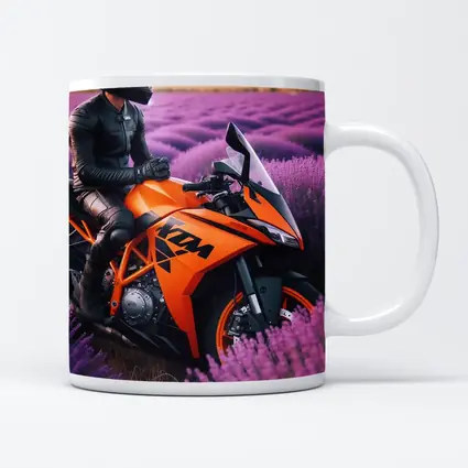 KTM Sport Bike Rider Lavender Field