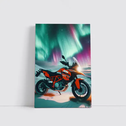 KTM Adventure Motorcycle Northern Lights Winter