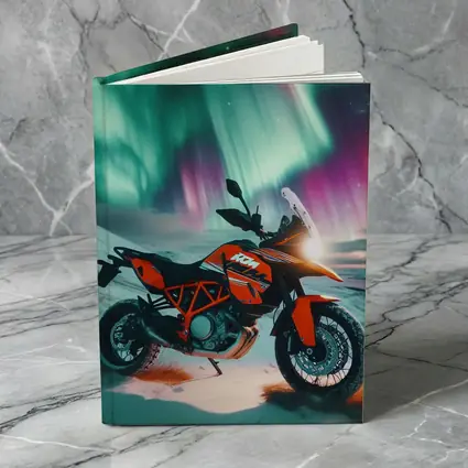 KTM Adventure Motorcycle Northern Lights Winter