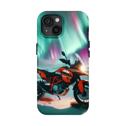 KTM Adventure Motorcycle Northern Lights Winter