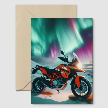 KTM Adventure Motorcycle Northern Lights Winter