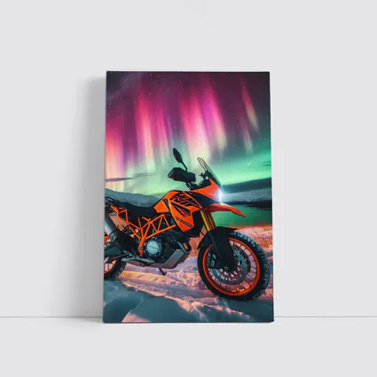 KTM Adventure Motorcycle Northern Lights Winter