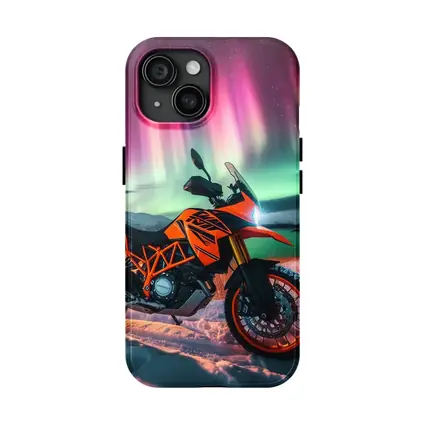 KTM Adventure Motorcycle Northern Lights Winter
