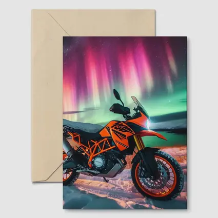 KTM Adventure Motorcycle Northern Lights Winter