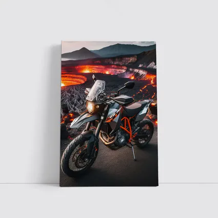 KTM Adventure Motorcycle Volcanic Lava Landscape