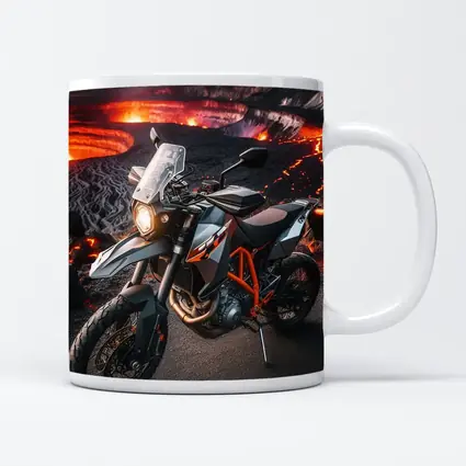 KTM Adventure Motorcycle Volcanic Lava Landscape