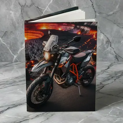 KTM Adventure Motorcycle Volcanic Lava Landscape