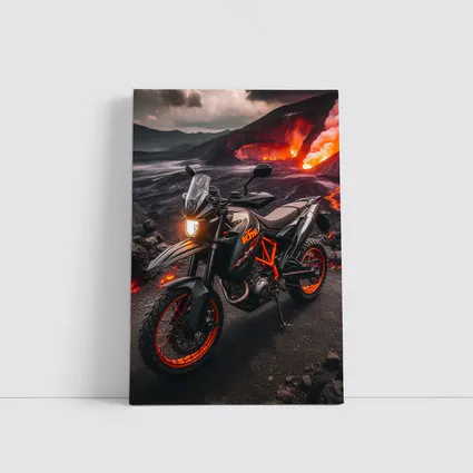 KTM Adventure Motorcycle Volcanic Lava Landscape