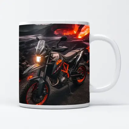 KTM Adventure Motorcycle Volcanic Lava Landscape