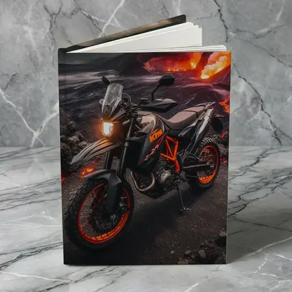 KTM Adventure Motorcycle Volcanic Lava Landscape
