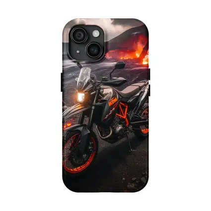 KTM Adventure Motorcycle Volcanic Lava Landscape