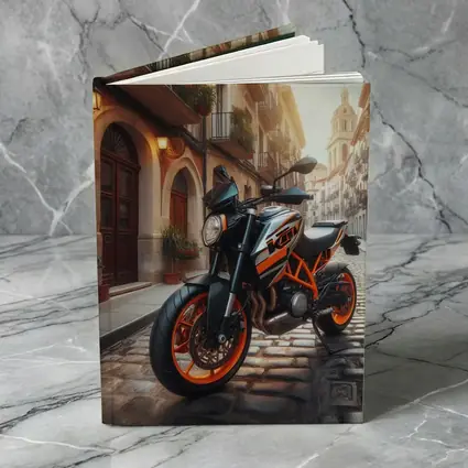 KTM Naked Bike on Cobblestone European Street