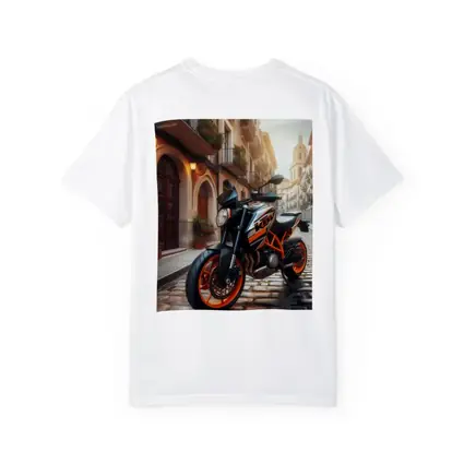 KTM Naked Bike on Cobblestone European Street