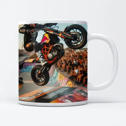 KTM Supermoto Stunt Rider Crowd Graffiti Ramp