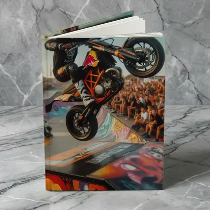 KTM Supermoto Stunt Rider Crowd Graffiti Ramp