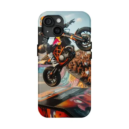 KTM Supermoto Stunt Rider Crowd Graffiti Ramp