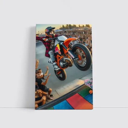 KTM Dirt Bike Stunt Skatepark Crowd