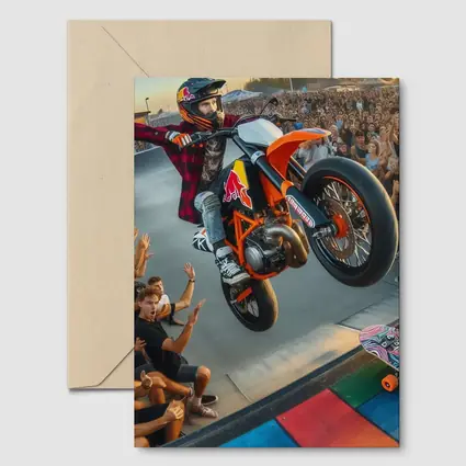 KTM Dirt Bike Stunt Skatepark Crowd