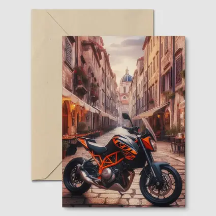 KTM Duke Motorcycle Old Town Street