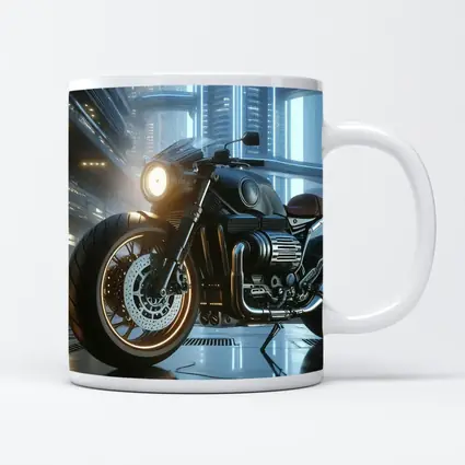 Dark Cruiser Motorcycle Futuristic City Night