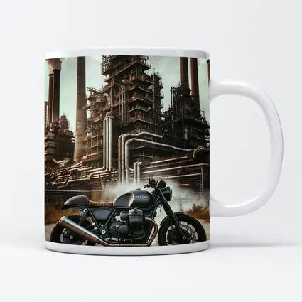 Cafe Racer Motorcycle Industrial Refinery Dark Art