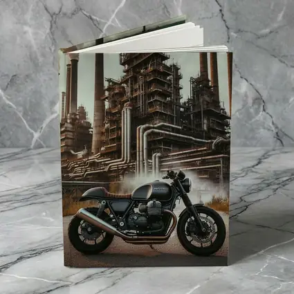 Cafe Racer Motorcycle Industrial Refinery Dark Art