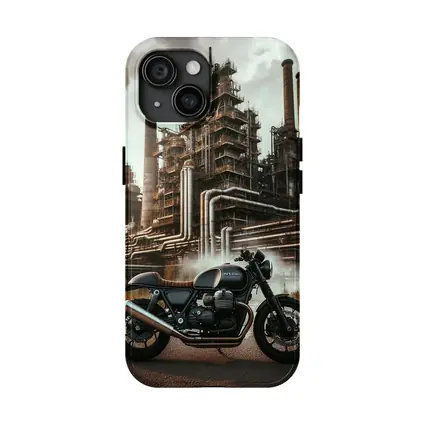 Cafe Racer Motorcycle Industrial Refinery Dark Art