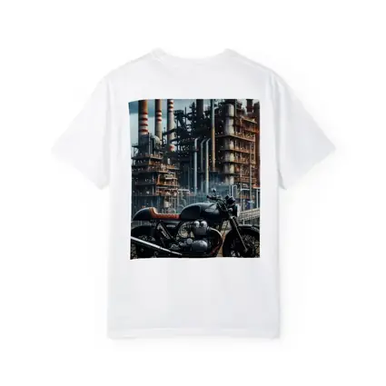 Cafe Racer Motorcycle Industrial Refinery Background