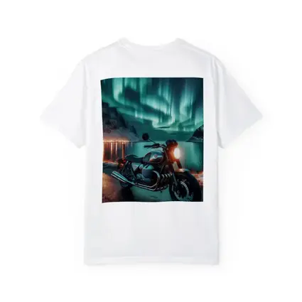 Classic BMW Motorcycle Aurora Borealis Night