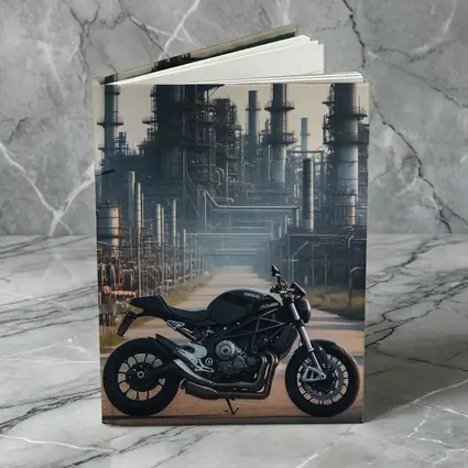 Black Naked Bike Industrial Refinery Background