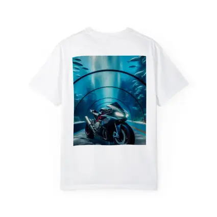 Sport Bike Inside Underwater Aquarium Tunnel