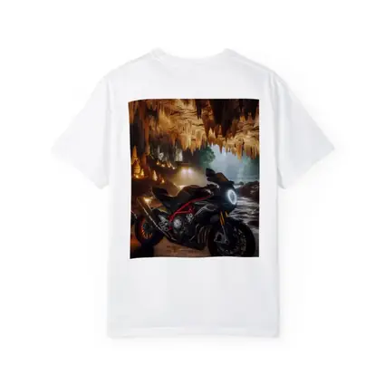 Sport Bike Inside Glowing Stalactite Cave
