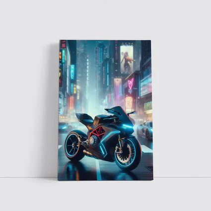 Futuristic Sport Bike Neon Cyberpunk City