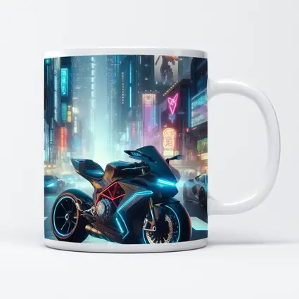 Futuristic Sport Bike Neon Cyberpunk City