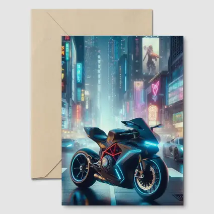 Futuristic Sport Bike Neon Cyberpunk City