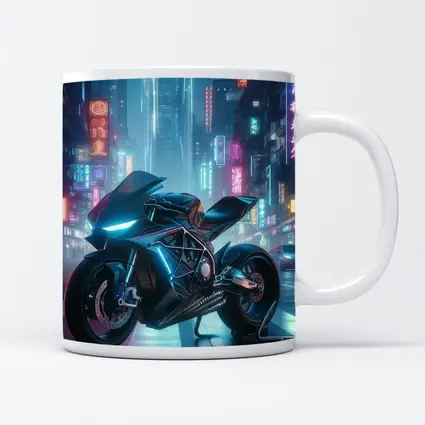 Futuristic Sport Bike Cyberpunk Neon City