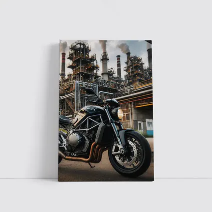 Ducati Monster Dark Naked Bike Industrial Background