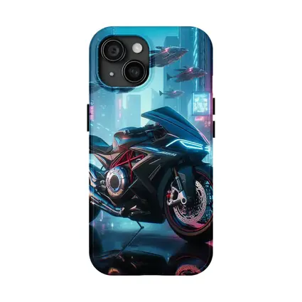 Futuristic Sport Bike Cyberpunk City Night