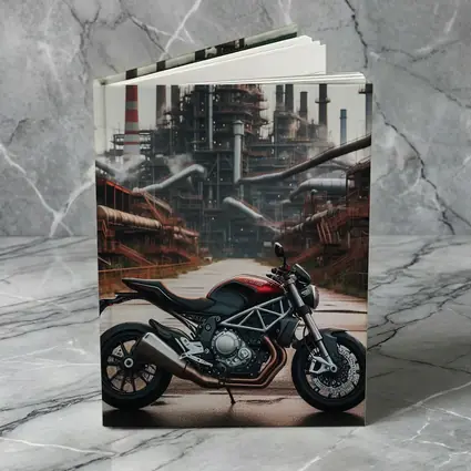 Red Ducati Monster Industrial Factory Background