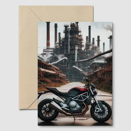 Red Ducati Monster Industrial Factory Background