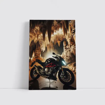 Triumph Streetfighter Motorcycle Inside Dramatic Cave