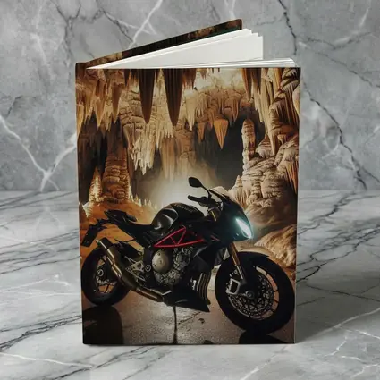 Triumph Streetfighter Motorcycle Inside Dramatic Cave