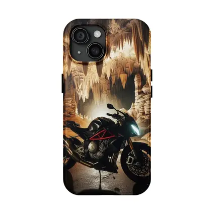Triumph Streetfighter Motorcycle Inside Dramatic Cave